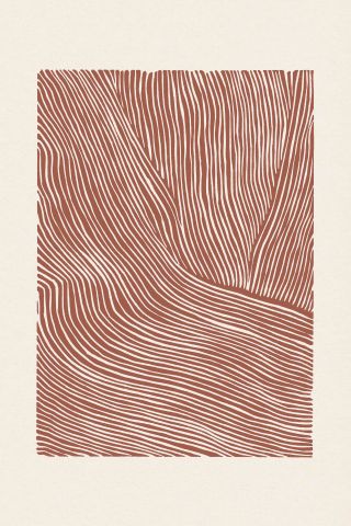 Linocut stripes - terracotta