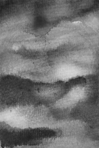 Aquarelle Meets Pencil - Black Clouds