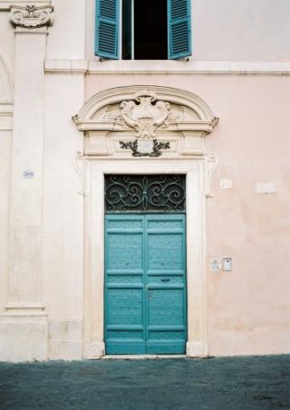 Blue door of Trastevere Rome