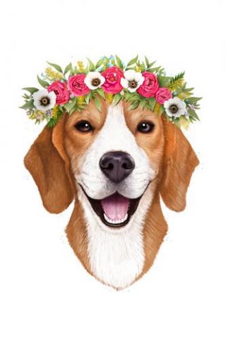 Beagle With Flowers