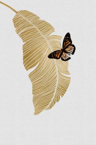 Butterfly & Palm Leaf