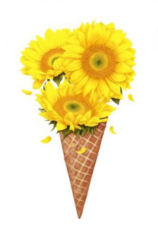 Ice Cream With Sunflowers