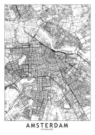 Amsterdam White Map
