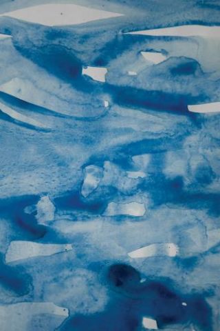 Sea Blue Abstract Aquarelle II