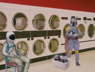 At The Laundromat With Boba Fett