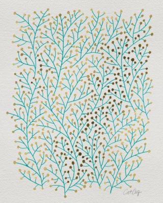 Berry Branches – Gold & Turquoise