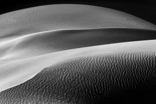 black and white sand dune