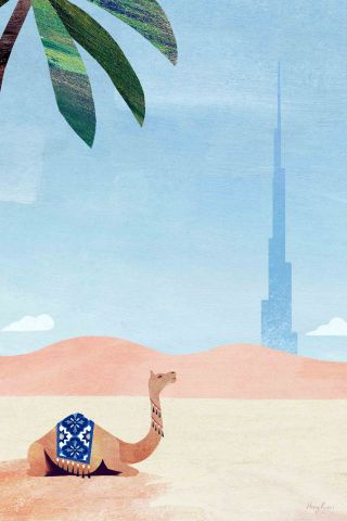 Burj Khalifa, Desert and Camel