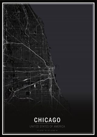 Chicago Map (Black and White)