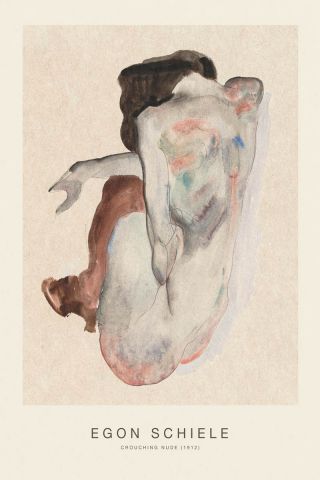Crouching Nude (SE) - Egon Schiele
