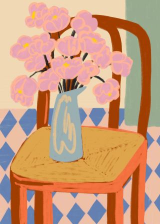Flowers on a chair
