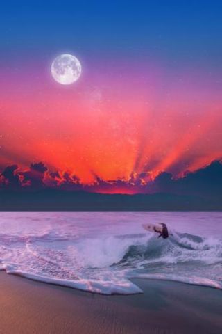 Full Moon Surf Collage