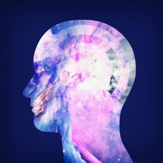 Abstract Space / Universe / Galaxy Face Silhouette 