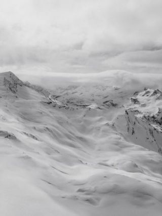 Mountains - Cloudy Alps Black & White