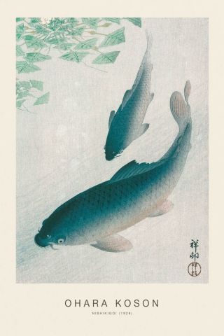 Nishikigoi, Two Koi Carp (SE) - Ohara Koson