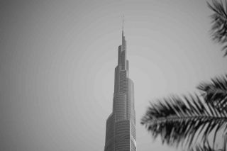 Upward Bound: Burj Khalifa in Black and White