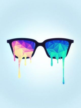 Psychedelic Nerd Glasses With Melting Lsd/trippy Color Triangles