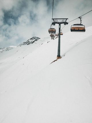 Riding The Lift In Winter