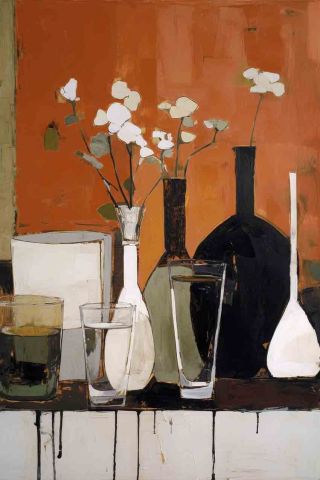 Still Life With Glasses And Bottles