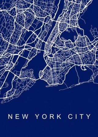 Nyc Streets Blue Map