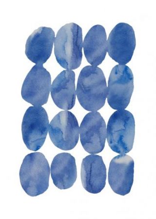 Watercolor Blue Stones