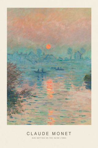 Sun Setting On The Seine (SE) - Claude Monet