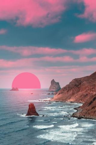 Tenerife benijo sunset collage
