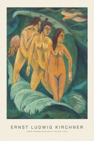 Three Friends Bathing In The Sea (SE) - Kirchner