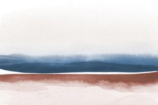Watercolor Landscape 11   Blue And Brown