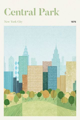 Central Park, New York, Retro Style